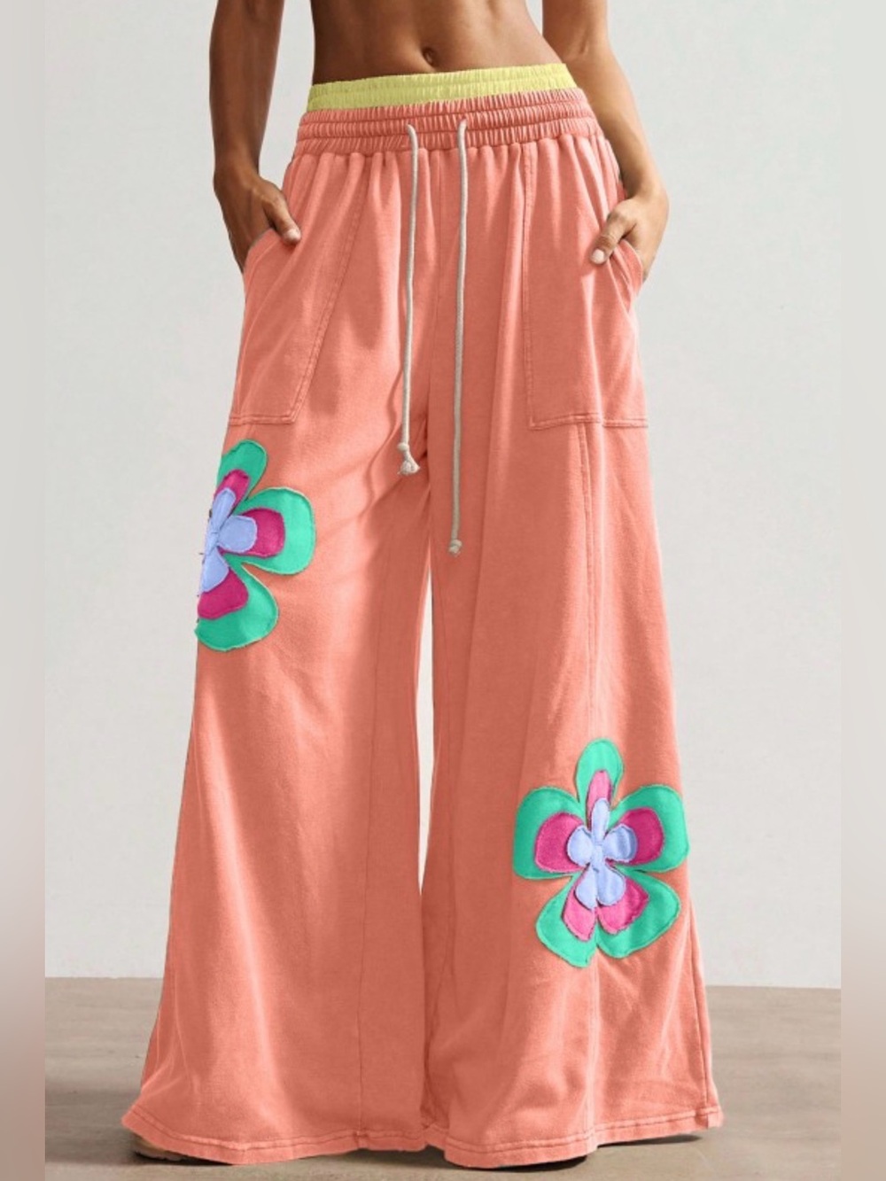 120.  FLORAL PATCHWORK PANTS